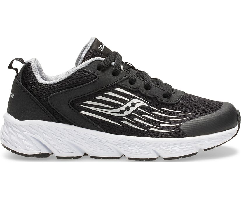 Tenis Saucony Viento Encaje Niños Negros | México 767DFMN